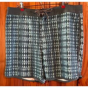 Prana mens 7 inch board shorts blue beach summer  size 35
